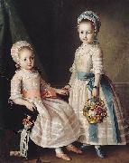 Carl Ludwig Christinec Portrait of Two Sisters